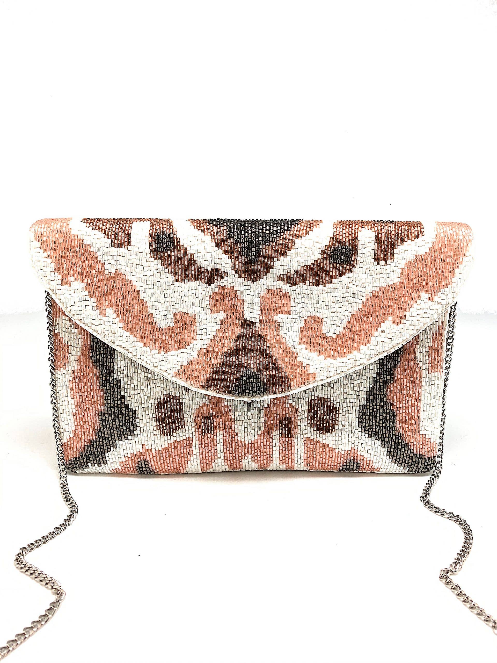 NUDE BEADED CLUTCH