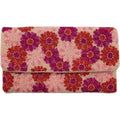 PINK FLOWERS BEADED CLUTCH