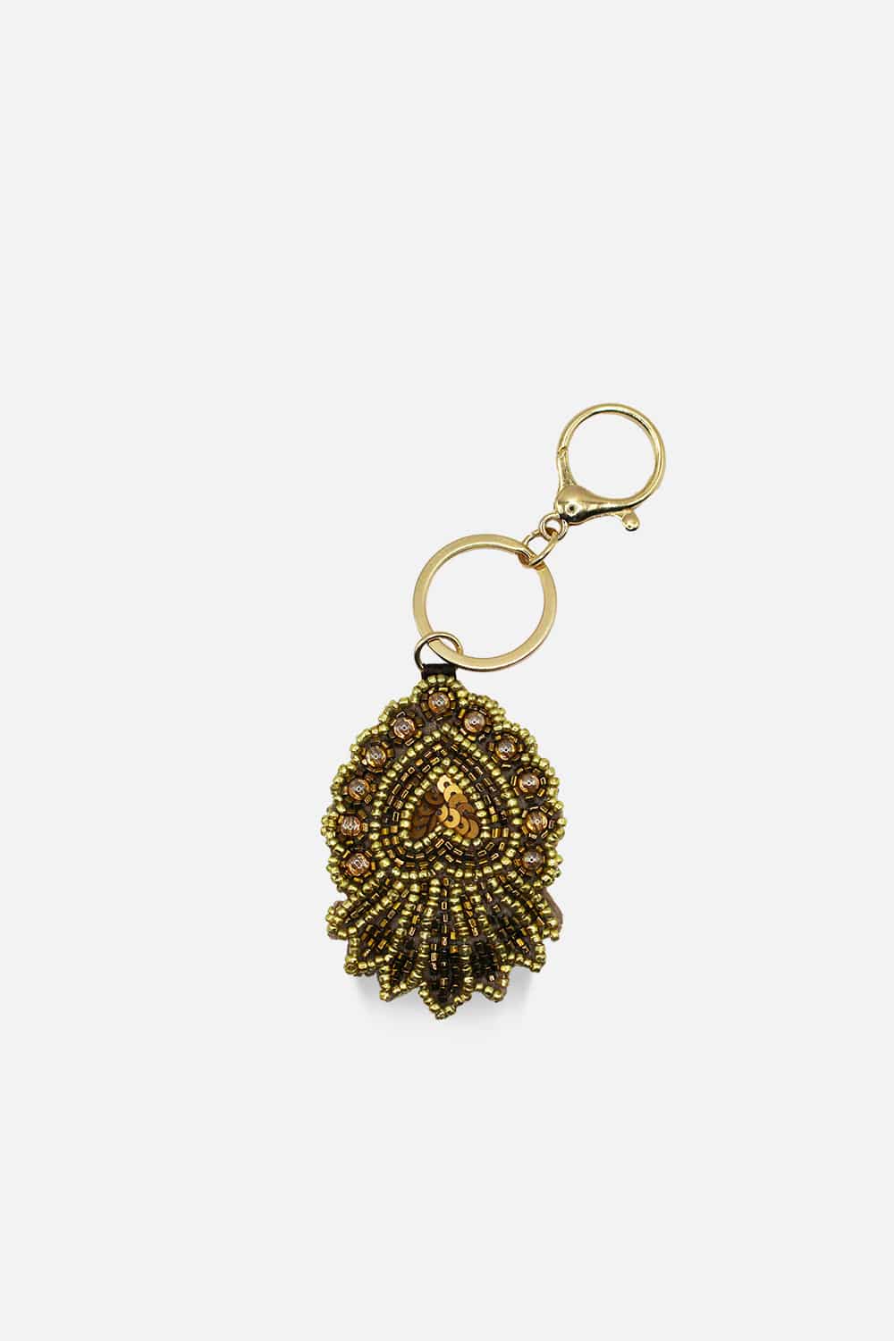 Gold Heart Beaded Bag Charm