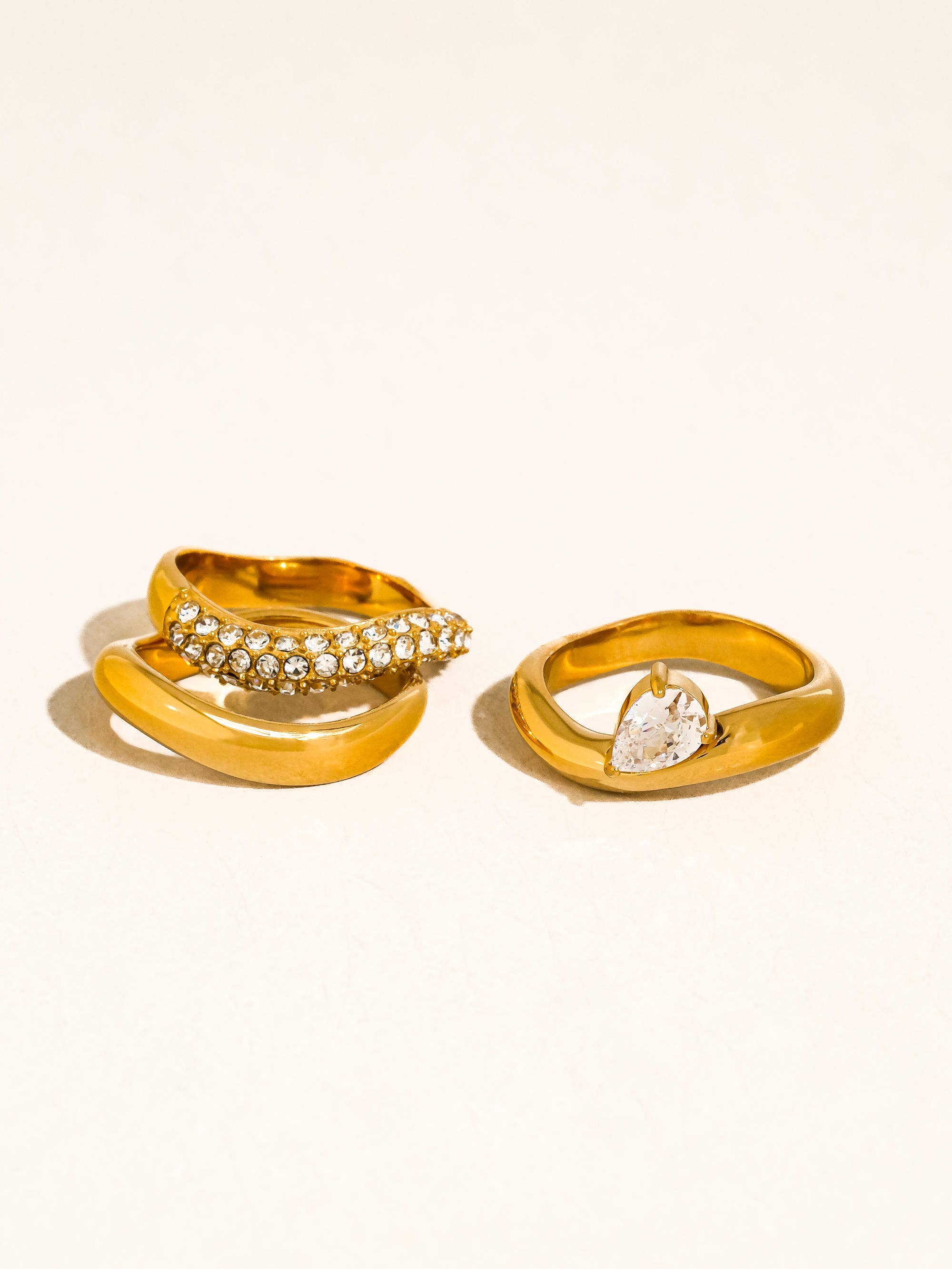 18K Gold Non-Tarnish Stackable Rings