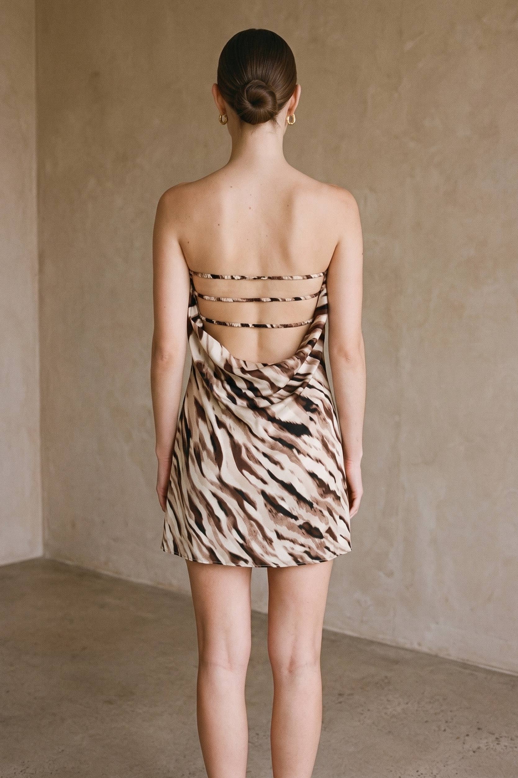 Open Back Strapless Mini Dress